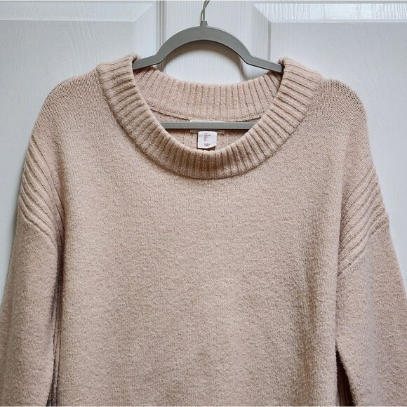 Shrinking Violet Sweater Womens L Pink Alpaca Blend Long Sleeve Crew Soft Boho - Picture 3 of 13